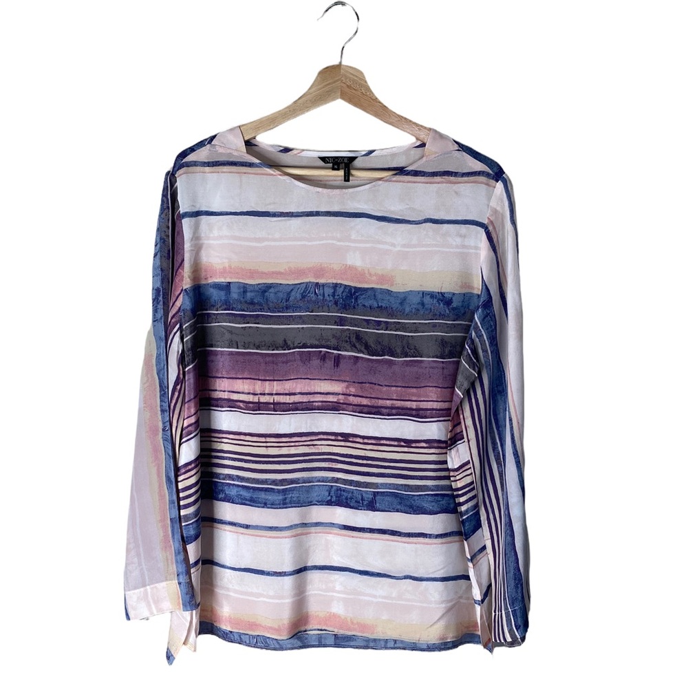Nic & Zoe striped silk top